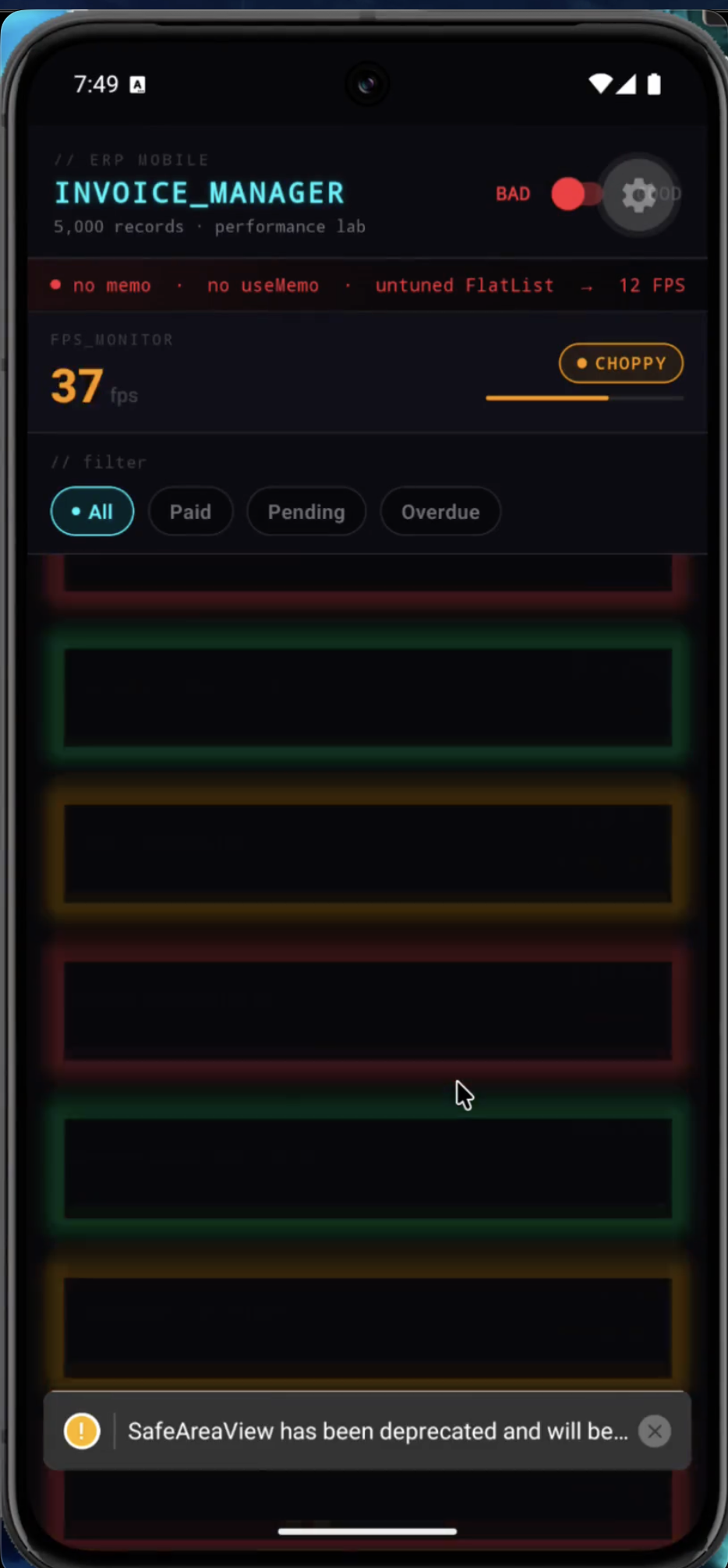 React Native Performance Demo